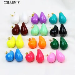 Stud Earrings 5 Pairs Comma Shape Water Drop Stud-earring Women Jewles Enamel Colors Female Jewelry