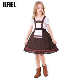 Girl Dresses Girls Beer Festival Cosplay Costumes Square Neck Short Sleeve T-shirt Top And Suspenders Dress Set For Halloween Carnival Party