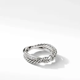 Necklace Dy Luxury Designer TwistedDY Versatile and Personalized Pure Silver Ring with Mosang Diamonds for Direct Sale