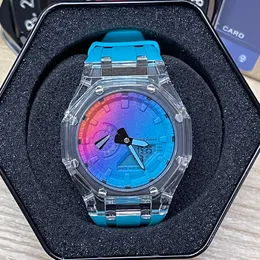 Ga relógio de pulso led display duplo masculino feminino senhoras esportes casuais completos royal carvalho eletrônico digital luxo com logotipo relógio 21