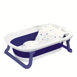 Dock House Accessories Foldbart babybadkar för spädbarn till småbarn Portable Travel multifunktionella med Born Cushion och Anti Skid Pad 231204