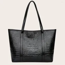 Kvällspåsar modehandväskor skickliga tillverkar kvinnor stor kapacitet handväska krokodil läder axel väska rese shopping tote