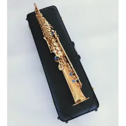 Sopran prosty JPS-547 GL B (B) TUNE TUBE Saksofon mosiężne złoto Lakier Lakier Marka Studenci Instrumenty Muzyczne Sax z przypadku AAA