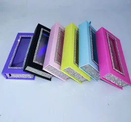 Gift Wrap Colorful Diamond Eyelash Box Magnetic Rhinestone Empty Package Case Lash Boxes Packaging With Tray