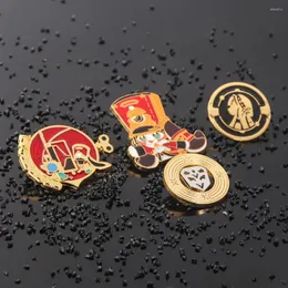 Keychains Metal Badge Button Brooch Pins Souvenir Cosplay Honkai:Star Rail Trainset Express Supply Pass Shield Hertareum Pom Gifts