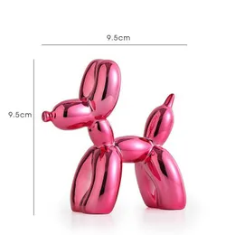 Decorative Objects Figurines Electroplated Resin Dog Crafts Nordic Balloon Dog Ornament Puppy Sculpture Home Decor Living Room desktop Modern Animal Statue L2312