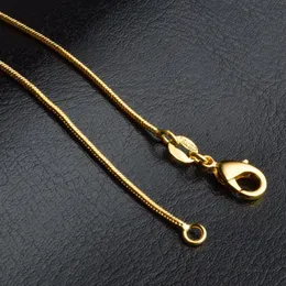 Łańcuchy węża naszyjniki gładkie konstrukcje 1 mm 18k złota platowane męskie kobiety moda DIY Jewelry Akcesoria z homarem 16 18245C