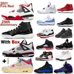 2021 New 11 25th Anniversary 4 Fire Red 5 What The 4 11s Space Jam Basketball shoes 4 Men