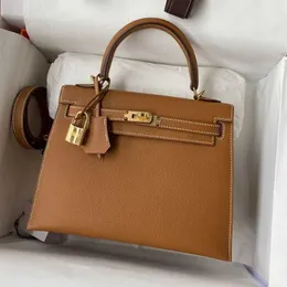 Top Quality Handmade Women Bags Epsom Genuine Leather Designer Luxury Ladies Handbags Classic Large Capacity Bags Shoulder Twill 25 28 Tote Handbag BOL7