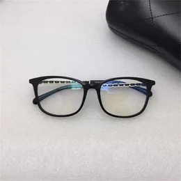 Sunglasses New High Quality Xiaoxiang Mirror 3409 Glasses Frame Sheepskin Chain Can Be Matched with Myopia Flat Mesh Red Same Style Plain Face Anti Blue Light