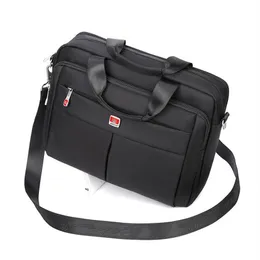 Whole- Portable 14 Laptop Bags Crossbody Briefcase Business Mens Bag Bolsas Homme Large Capacity Oxford Briefcases For M282P