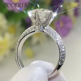 Cluster-Ringe 2 CT Diamant-Verlobungsring Sterlingsilber zertifiziert D Farbe Moissanit Weddig Eternit für Frauen Edlen Schmuck