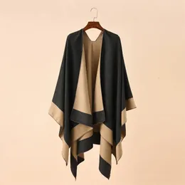 Schals Mode Plaid Ponchos Für Frauen Winter Warme Dicke Übergroßen Schals und Wraps Kaschmir Pashmina Weibliche Bufanda Mujer Luxus 231204