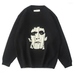 Men's Sweaters Autumn Mens Knitted Jumper Hip Hop Men Graphic Knitwear 2023 Streetwear Harajuku Fashion Casual Pullovers Knit Clothing