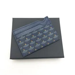 Moda Hombres Mujeres Titulares de tarjetas de crédito de alta calidad Clásico para hombre Mini titular de la tarjeta bancaria Cartera pequeña Carteras de cuero real delgadas Wtih 303M