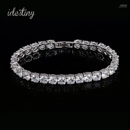 11 11 Bracciale tennis per donna con ciondolo 6 mm rotondo zirconi cubici Pulseira gioielli da sposa classici Bracciale da donna13107