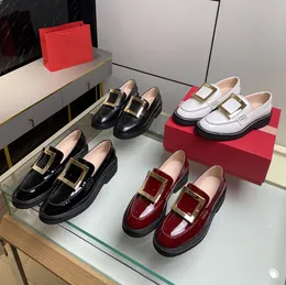 Horsebit Loafer Designer Viv Rangers Strass Buckle Loafers Platform Rangers Dress Shoes Women Luxury Office Shoe