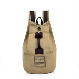 Backpack MANJIANGHONG Large Capacity Adjustable Shoulder Back Zip Pocket Card Slot Key Shackle Casual Canvas Bag242G
