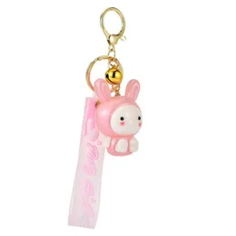 fashion rabbit keychain with Led light Keyrings small bell Key ring designer bag charm271h