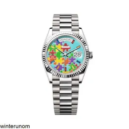 Roiex Watches Daydate 손목 시계 럭셔리 남성 시계 고품질 디자이너 퍼즐 Daydate Watches 2813 날짜 자동 기계 41mm 스테인리스 스틸 워터 프로 HBAF