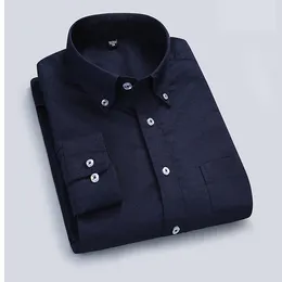 Camicie casual da uomo Camicia Oxford in cotone 4xl per uomo d'affari Vestibilità regolare Manica lunga a righe per il tempo libero da uomo con tasca