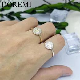 Wedding Rings DOREMI Girls Women Initial Letter Ring Mirco Pave Zircon Full Stone Letters Custom Ring Girls Jewelry 231204
