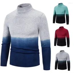 Męskie swetry 2023 Autumn/Winter Sweater Pullover Brytyjski styl Slim Fit Blok koloru okrągłego szyi