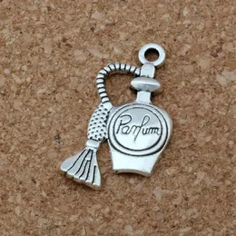 MIC 100 Stück 1 Los Antik-Silber-Zink-Legierung, einseitiges Design, Parfümflaschen-Charms, 17 x 24 mm, DIY-Schmuck315i