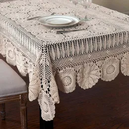 Table Runner Handmade Crocheted Cloth Cotton Tablecloths Beige Crochet Lace Tablecloth Many Size Available 231202