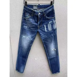 Men's Jeans mens jeans denim ripped for men skinny broken style hole bike motorcycle rock revival pants