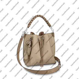 M55906 m55800 muria balde bolsa feminina lona genuíno couro de bezerro prata hardware bolsa bolsa alça de ombro cross-body311x