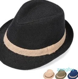 Berretti Primavera Estate Cappello Panama Uomo Donna Spiaggia Berretto Fedora a tesa larga Cappelli di paglia di rafia per esterni di alta qualità Jazz