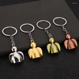 Keychains Fashion Personality Angel Key Chain Metal Simple Keyring Geometry Gifts In 2023 1Pcs