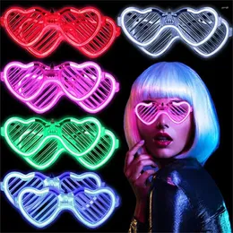 Party Decoration 10/20/30 Pcs Glow In The Dark Glasses Heart Shaped LED Light Up Sunglasses Neon Favors For Kids Adults Supplies