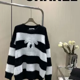 Autumn womens sweater fashiona black white striped knitwear designer Sweater women loose pullover knit tops