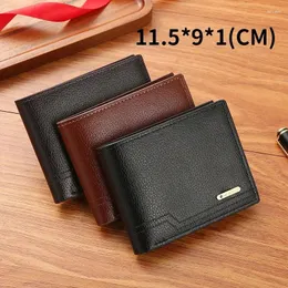 Wallets Men's Wallet Short Money Clip Fashion Casual Lychee Print Soft Multi-card Large Capacity Small