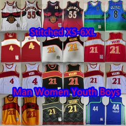 Benutzerdefinierte S-6XL Classic Retro 1996-97 Basketball 55 Dikembe Mutombo Jersey Classic Vintage Stitch 4 Spud Webb 8 Steve Smith Jerseys Retro Atmungsaktive Sport-Shirts