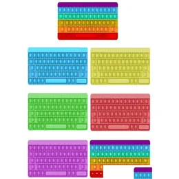 Другие принадлежности для праздничных вечеринок Компьютерная клавиатура Push Bubbles Toys Ремни для сотового телефона Adt Relief Finger Pet Games Pad Colorf Math Numbe Dh7Rr