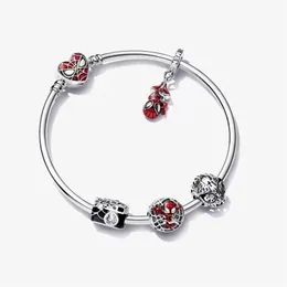 High Polish Bangle 100% 925 Sterling Silver Spider Pendant charm Bracelet Fashion Wedding Jewelry Set Making for Women Gifts247m