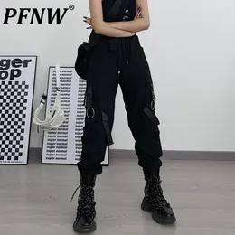 Herrbyxor PFNW Darkwear Cargo Autumn Tactical Stylish High midja raka leggings Techwear Tide Chic Overalls 12Z6166