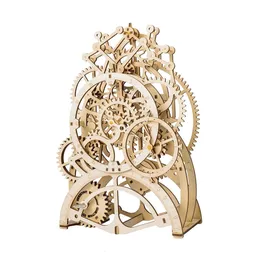 Modello pressofuso Robotime 4 tipi Orologio a pendolo fai da te Modello meccanico 3D Modello in legno Kit di blocchi di costruzione Kit di assemblaggio Giocattolo Regalo per bambini Adulti 231204