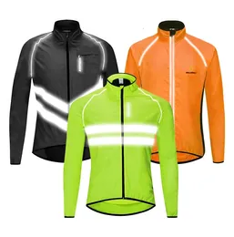 Cycling Jackets WOSAWE Cycling Jacket Men's Windbreaker Windproof Waterproof Breathable Light Weight Bike Riding Jacket Vest Men Reflective Coat 231204