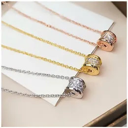 Joyería de diseño Cadena de oro Collar de diamantes Collares Mujer Joyería para mujer Cadenas Mié Joyería Enlace Colliers Collier Colgantes Pe287M