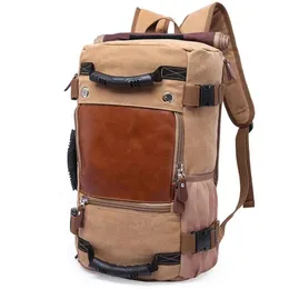 KAKA Vintage Canvas Travel Backpack Men Women Large Capacity Luggage Shoulder Bags Backpacks Male Waterproof Backpack bag pack 210171T