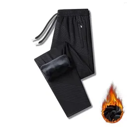 Pantaloni da uomo Pantaloni in pile da uomo Casual fondo tutto-fiammifero Pantaloni tascabili in tinta unita larghi Sport elastici Pantaloni invernali autunnali caldi