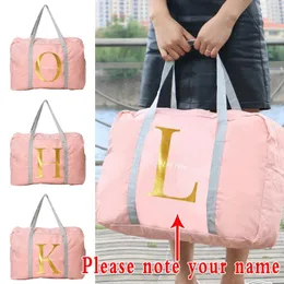 Borsoni Personalizza qualsiasi nome Borsa da viaggio Borsa da donna Bagagli Gadget di grande capacità Organizzatore Lettera pieghevole Borsa rosa Accessori