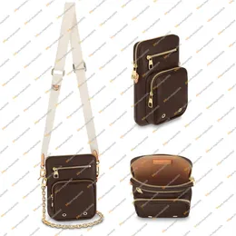 أزياء السيدات مصممة عرضية كتف كتف حقيبة عالية الجودة أعلى 5A فائدة الهاتف جيب M80746 Messenger Bags277f