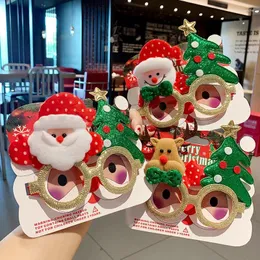 Occhiali da sole Decorazione di buon Natale Montatura per occhiali Babbo Natale Pupazzo di neve Alce Albero di Natale Po Puntelli Felice anno 2024 Regali per bambini