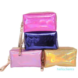 Moda feminina saco de cosméticos rosa laser maquiagem saco com zíper compõem bolsa organizador caso de armazenamento bolsas de higiene pessoal lavagem beleza box275p