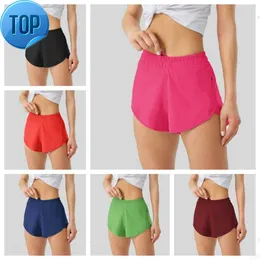 Lu Summer Track That 2.5-inch Hotty Hot Shorts Loose Breathable Quick Drying Sports Women's Yoga Pants Skirt Versatile Casual Side Pocket Gy